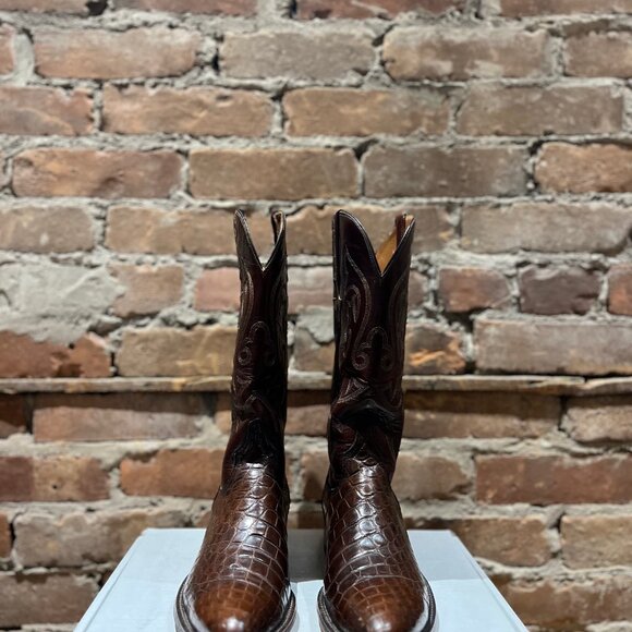Lucchese Full Quill Caiman Cowboy Boots - Picture 3 of 10